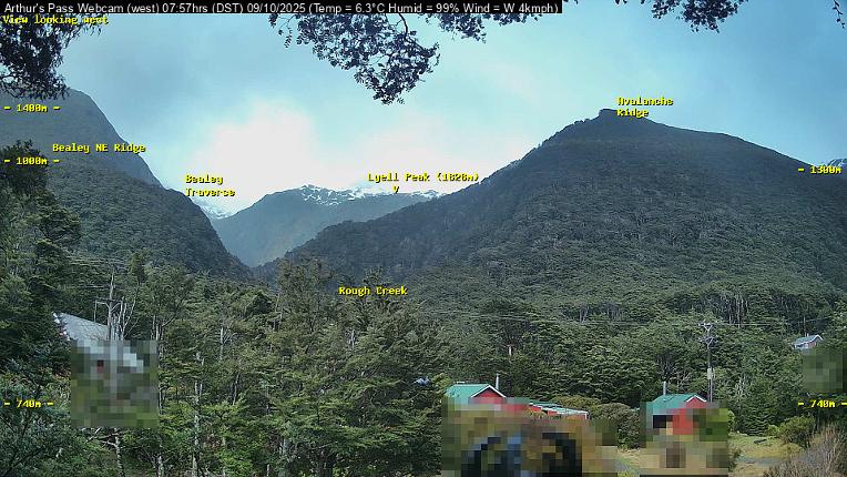 Webcam Temple Basin: Arthur Pass West