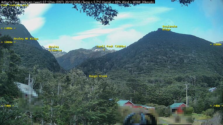 Webcam Temple Basin: Arthur Pass West