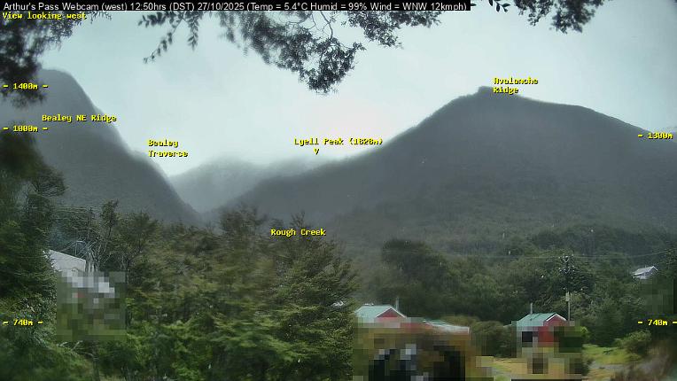 Webcam Temple Basin: Arthur Pass West