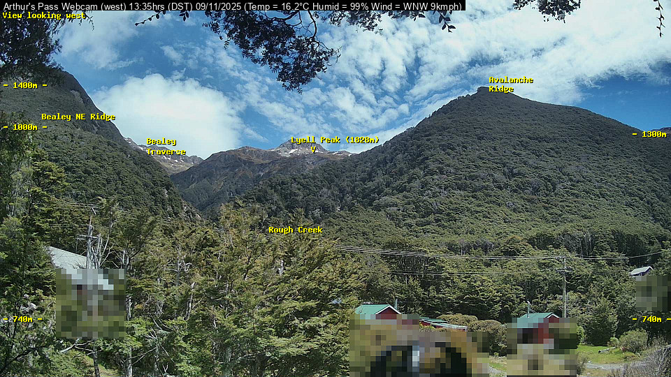 Webcam Temple Basin: Arthur Pass West