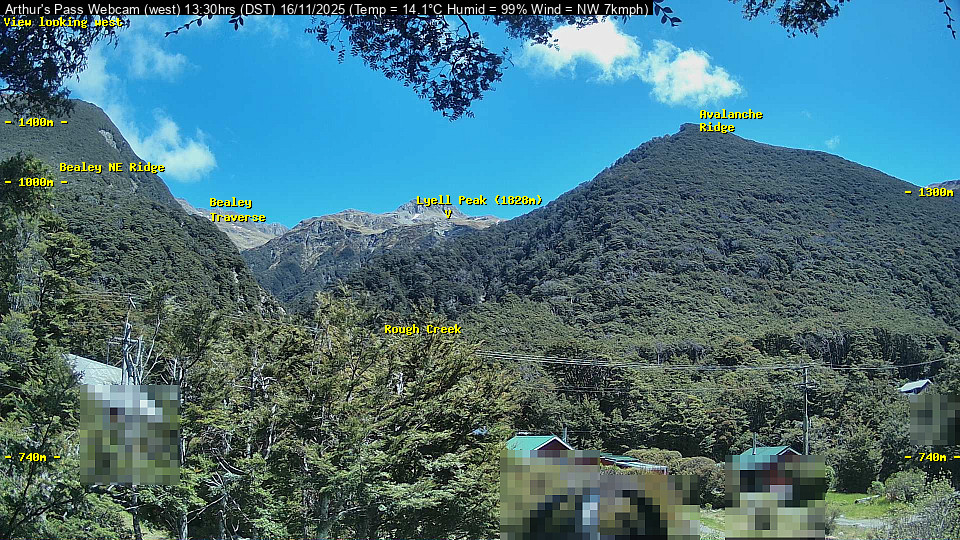 Webcam Temple Basin: Arthur Pass West