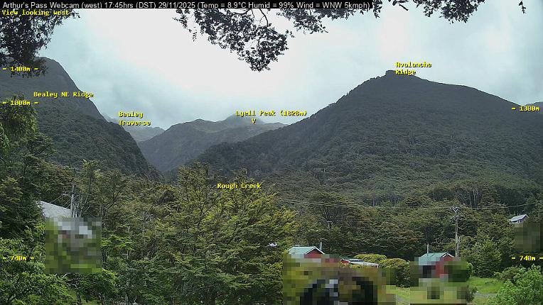 Webcam Temple Basin: Arthur Pass West