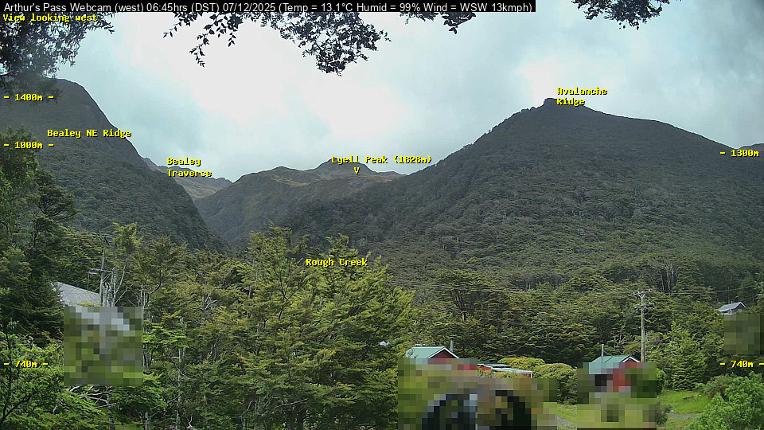 Webcam Temple Basin: Arthur Pass West