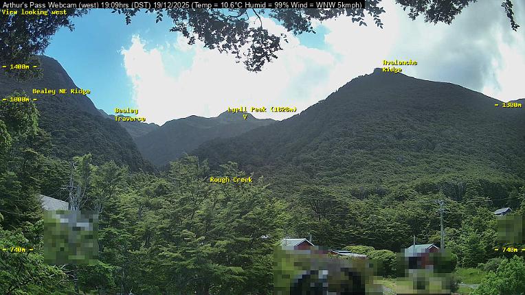Webcam Temple Basin: Arthur Pass West