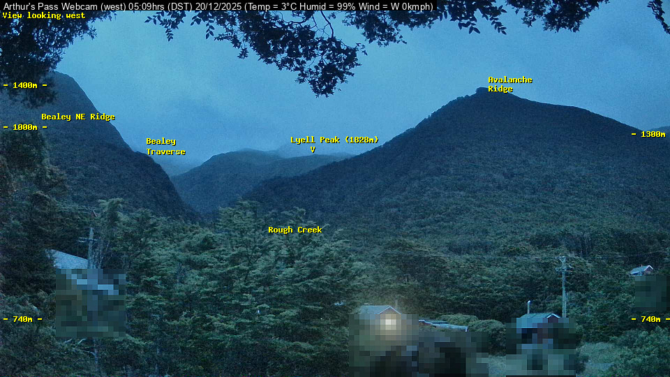 Webcam Temple Basin: Arthur Pass West