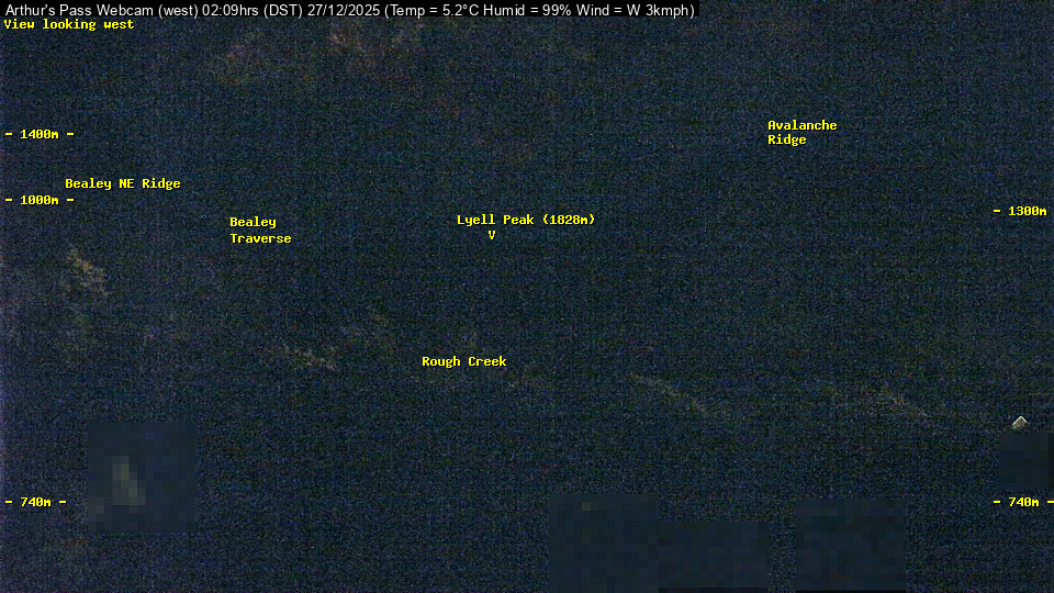 Webcam Temple Basin: Arthur Pass West