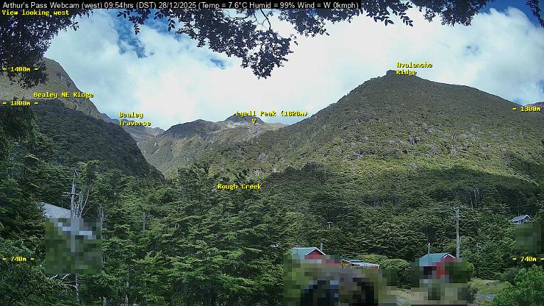 Webcam Temple Basin: Arthur Pass West