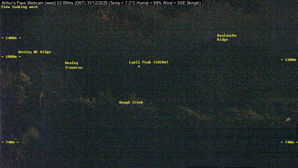 Webcam Temple Basin: Arthur Pass West