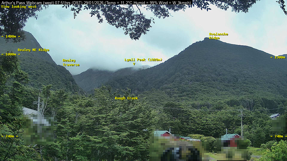 Webcam Temple Basin: Arthur Pass West