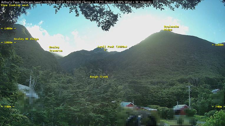 Webcam Temple Basin: Arthur Pass West