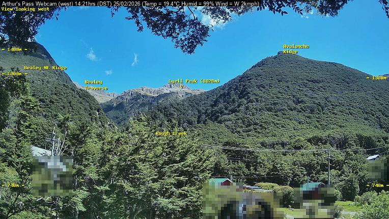 Webcam Temple Basin: Arthur Pass West