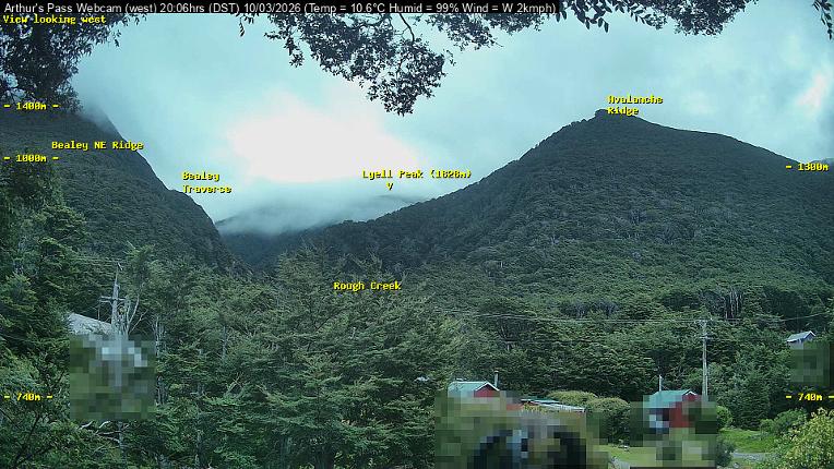 Webcam Temple Basin: Arthur Pass West