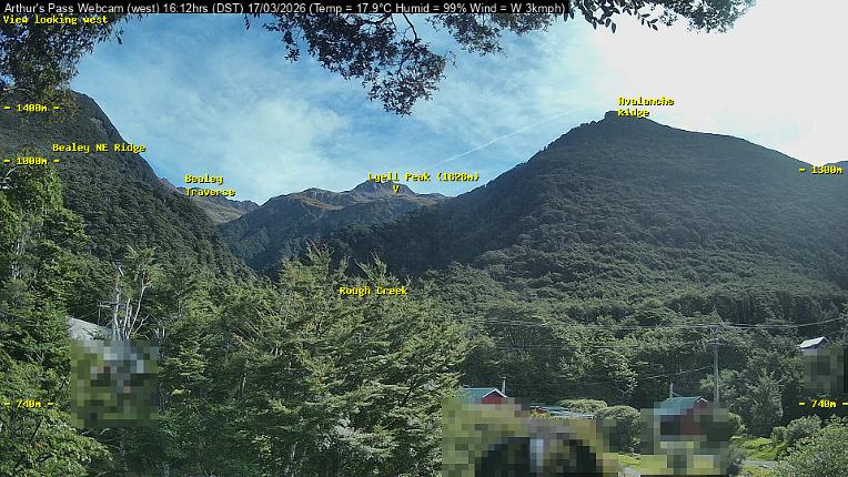Webcam Temple Basin: Arthur Pass West
