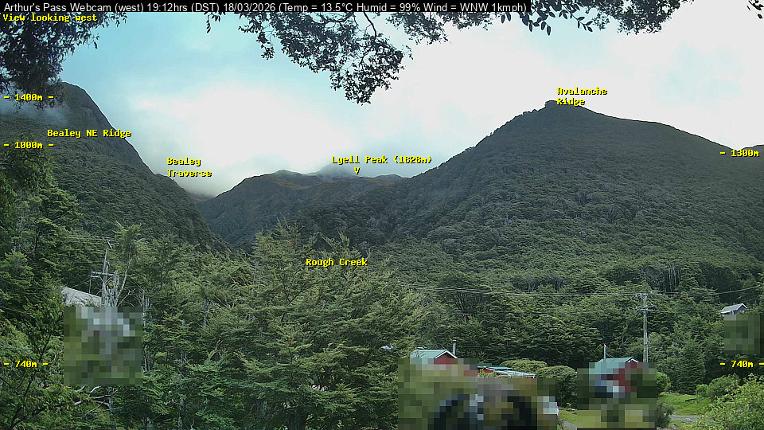 Webcam Temple Basin: Arthur Pass West