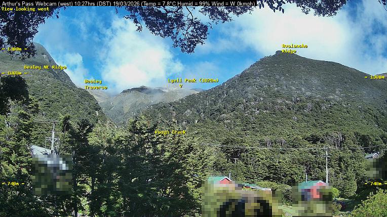 Webcam Temple Basin: Arthur Pass West