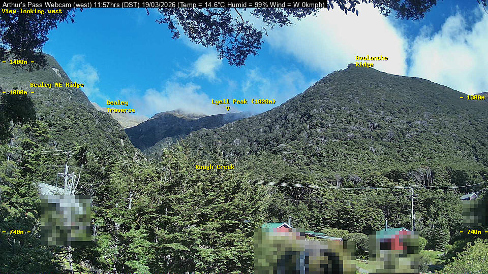 Webcam Temple Basin: Arthur Pass West