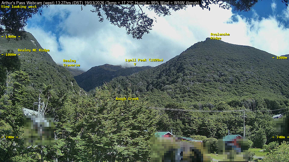 Webcam Temple Basin: Arthur Pass West