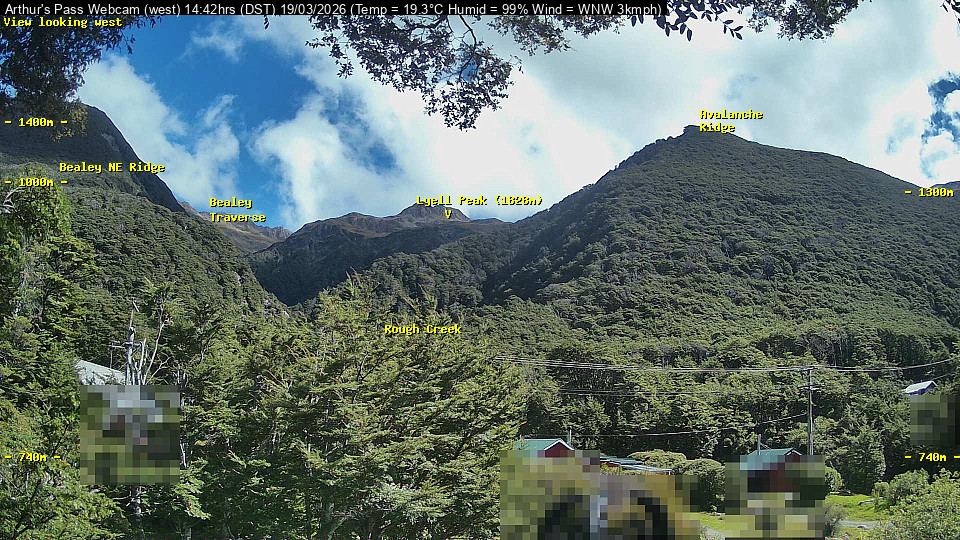Webcam Temple Basin: Arthur Pass West