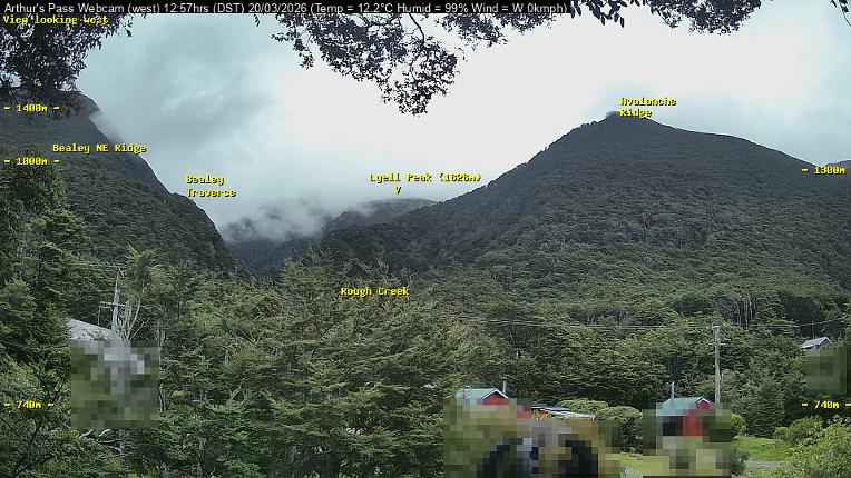 Webcam Temple Basin: Arthur Pass West