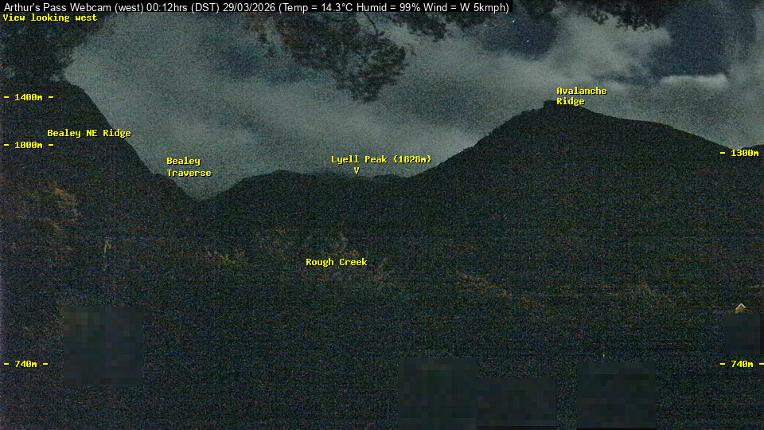 Webcam Temple Basin: Arthur Pass West