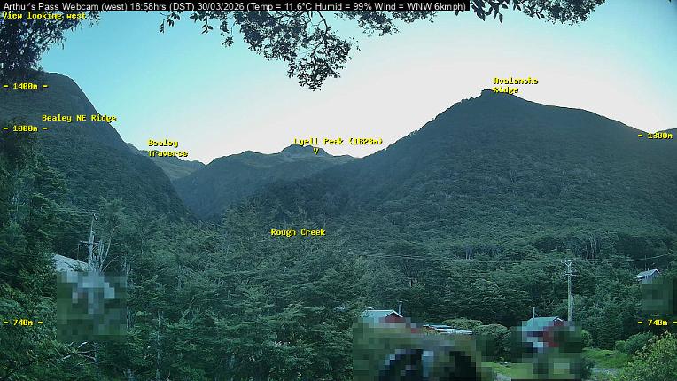 Webcam Temple Basin: Arthur Pass West