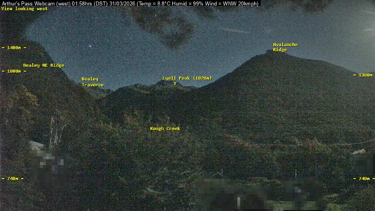 Webcam Temple Basin: Arthur Pass West