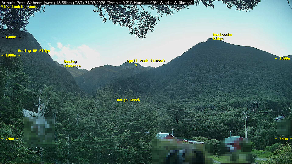 Webcam Temple Basin: Arthur Pass West