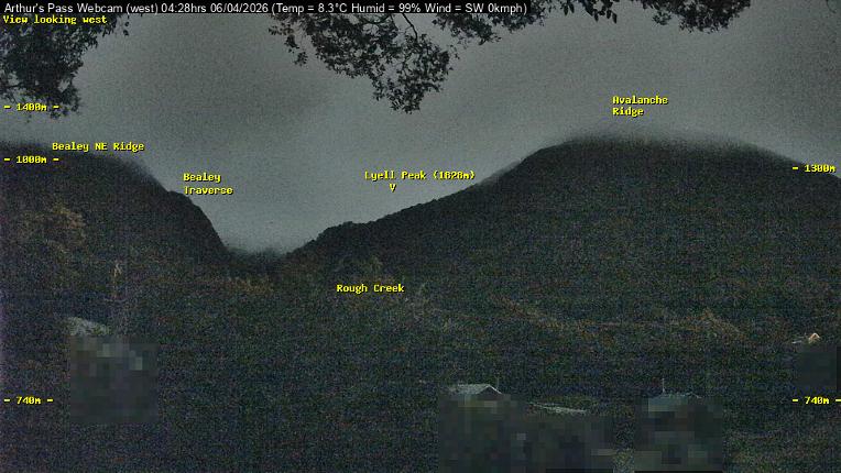 Webcam Temple Basin: Arthur Pass West