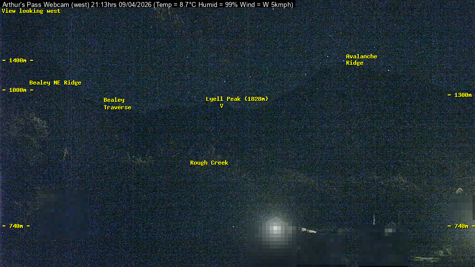 Webcam Temple Basin: Arthur Pass West