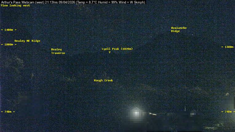 Webcam Temple Basin: Arthur Pass West