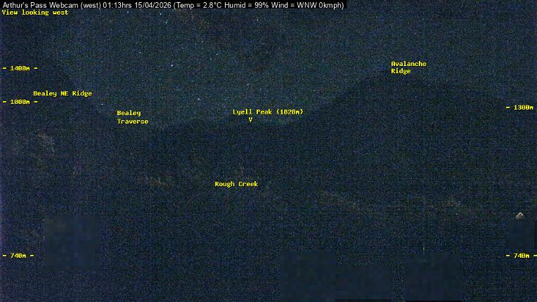 Webcam Temple Basin: Arthur Pass West