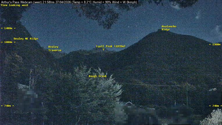 Webcam Temple Basin: Arthur Pass West