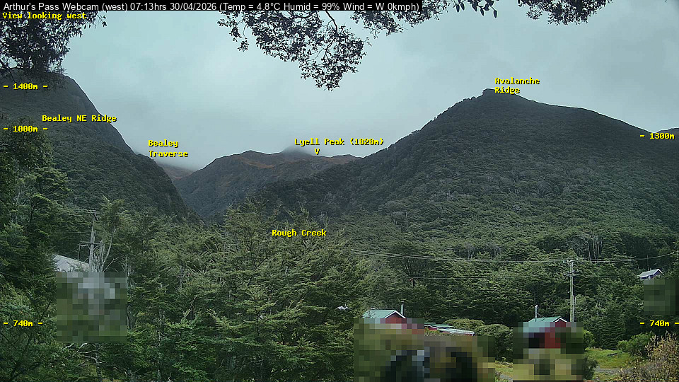 Webcam Temple Basin: Arthur Pass West