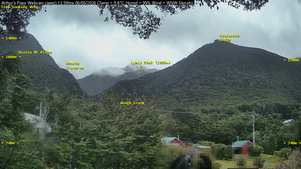 Webcam Temple Basin: Arthur Pass West