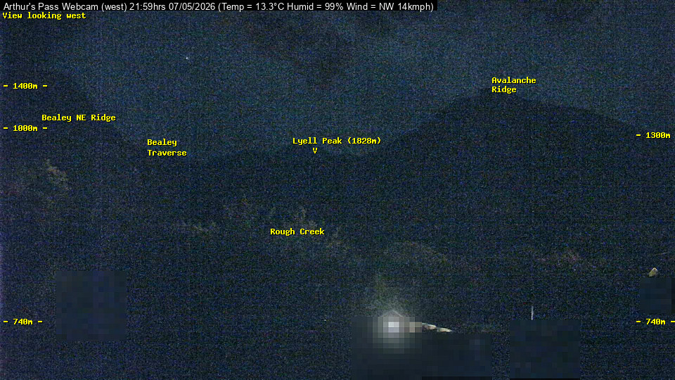 Webcam Temple Basin: Arthur Pass West