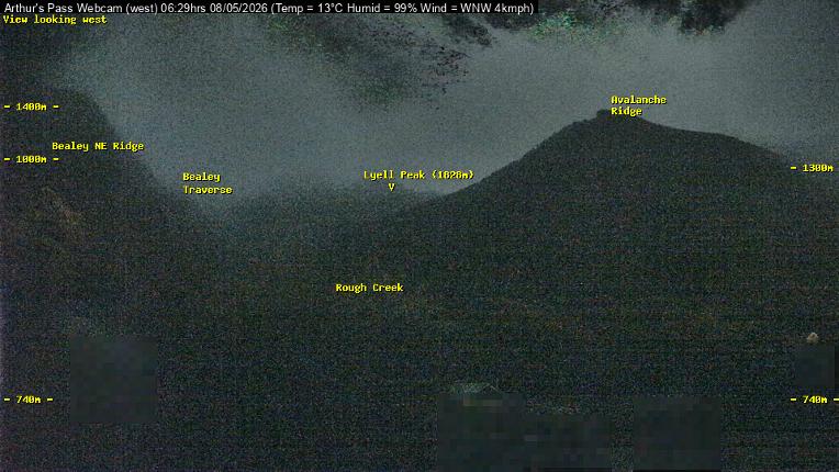 Webcam Temple Basin: Arthur Pass West