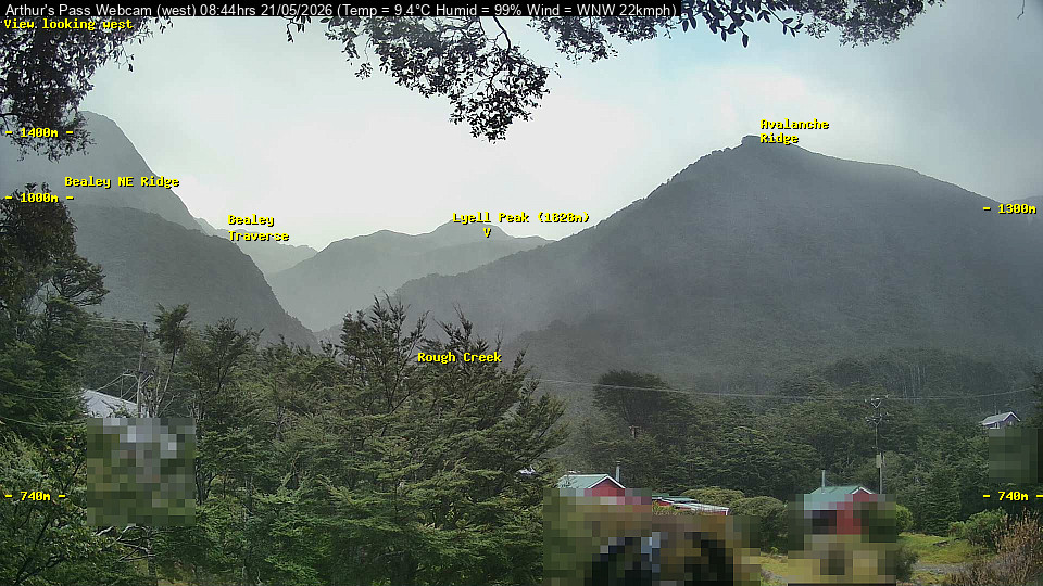 Webcam Temple Basin: Arthur Pass West