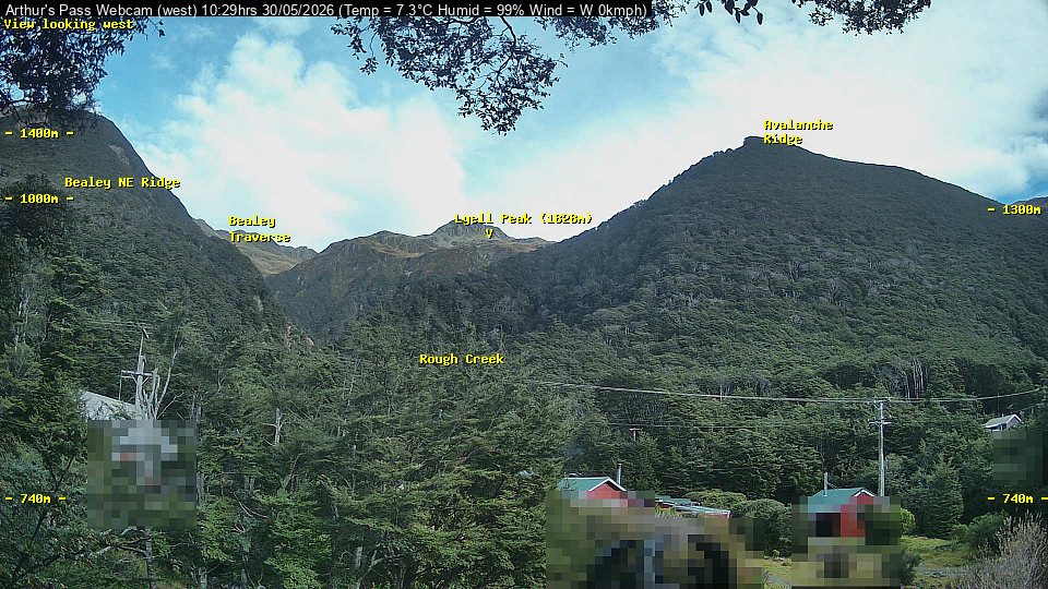 Webcam Temple Basin: Arthur Pass West