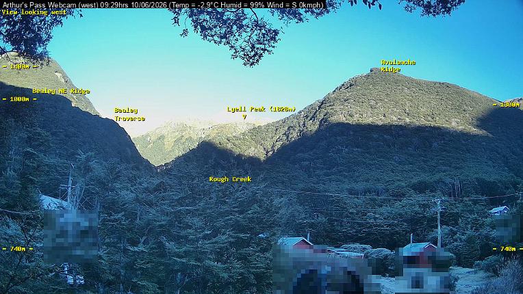 Webcam Temple Basin: Arthur Pass West
