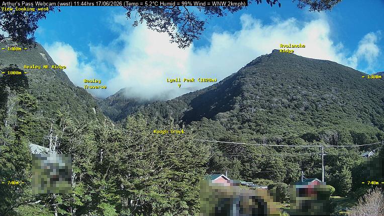 Webcam Temple Basin: Arthur Pass West