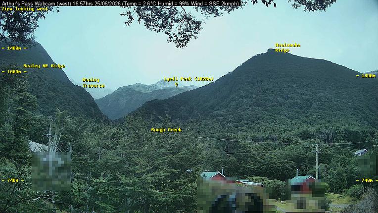 Webcam Temple Basin: Arthur Pass West