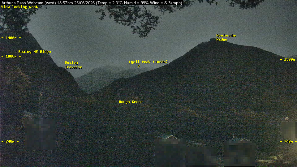 Webcam Temple Basin: Arthur Pass West