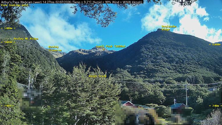 Webcam Temple Basin: Arthur Pass West