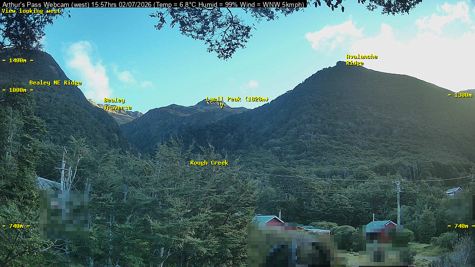 Webcam Temple Basin: Arthur Pass West