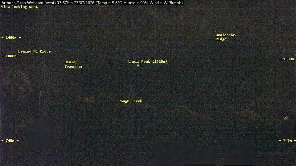 Webcam Temple Basin: Arthur Pass West