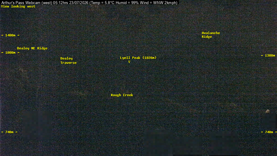 Webcam Temple Basin: Arthur Pass West