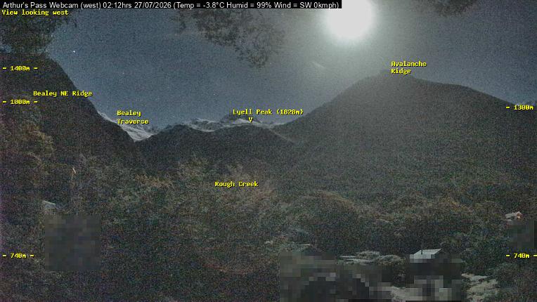 Webcam Temple Basin: Arthur Pass West