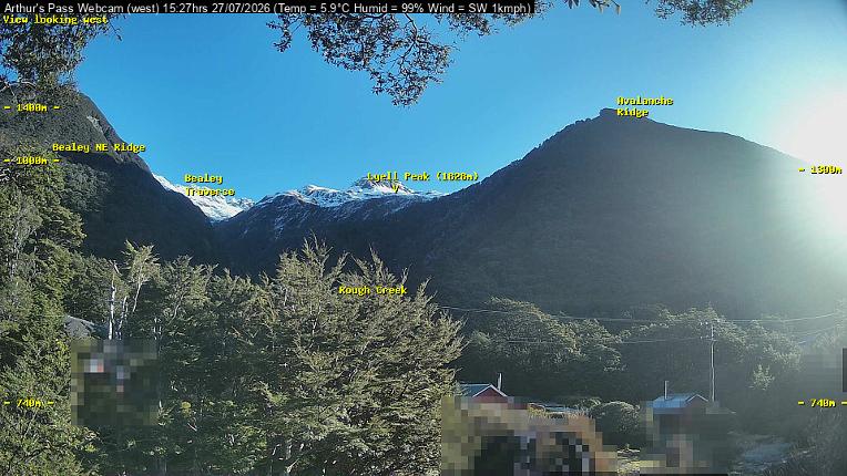 Webcam Temple Basin: Arthur Pass West