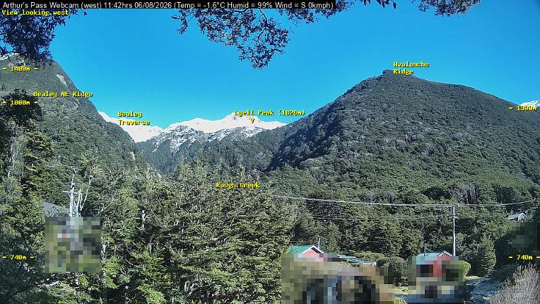 Webcam Temple Basin: Arthur Pass West