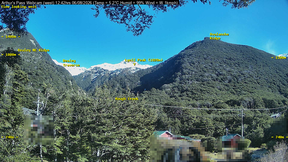 Webcam Temple Basin: Arthur Pass West